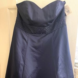 Tea Length Marine Blue Formal Dress 18